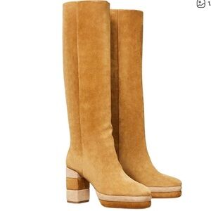 Tory Burch Tan Over the Knee Boots